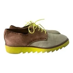 DONALD J PLINER "SIMON" Lace Up Oxfords Shoes Brown Gray Green Size 8