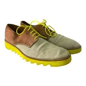 DONALD J PLINER "SIMON" Lace Up Oxfords Shoes Brown Gray Green Size 8