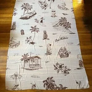 Dos Maderas XLarge Beach Pool Scarf Sarong Cover Up Sheer Nautical Cream Brown