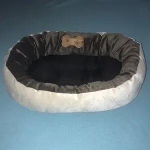 DOSKOCIL Pet Products oval bed dark brown cream faux micro suede Host Pick