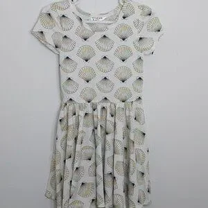Dot Dot Smile Seashell Pattern Dress Cream And Multicolor Girls Size 2T Beach
