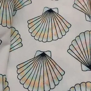 Dot Dot Smile Seashell Pattern Dress Cream And Multicolor Girls Size 2T Beach