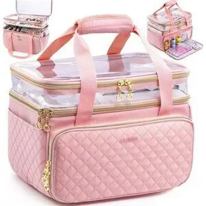 Double-Layer Sewing Storage Organizer with Transparent Top Large