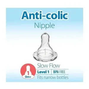 Dr. Brown'S Natural Flow Level 1 Narrow Baby Bottle Silicone Nipple Slow Flow