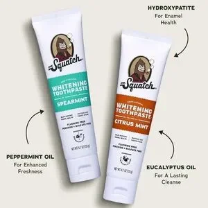 Dr. Squatch Natural Teeth Whitening Toothpaste Kit Citrus Mint & Spearmint -READ