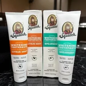 Dr. Squatch Natural Teeth Whitening Toothpaste Kit Citrus Mint & Spearmint -READ