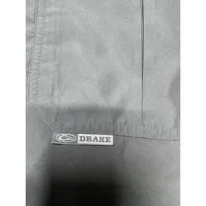 Drake Clothing Company Mens Long Sleeve Shirt Button Down Fishing Gray Size L