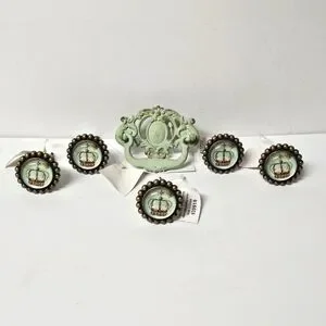 Drawer Pulls Antique-style Brass lot of 9 (6 new with tags Hobby Lobby)