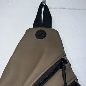 DUCHAMP LONDON Military Green And Black Rubberized Sling Bag