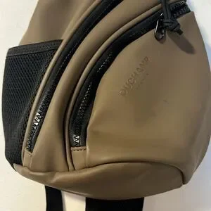 DUCHAMP LONDON Military Green And Black Rubberized Sling Bag