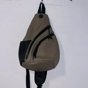 DUCHAMP LONDON Military Green and Black Rubberized Sling Bag