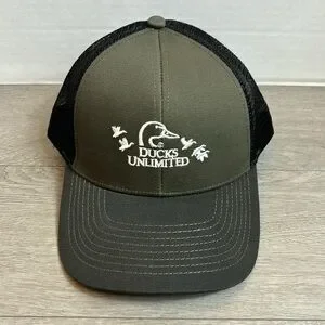 DUCKS UNLIMITED Black & Olive Green Cap