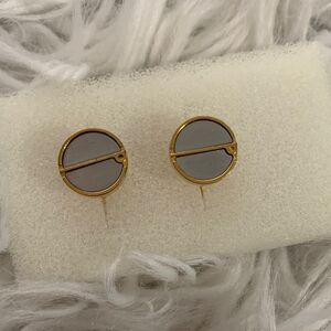 Dunhill “d” Cufflinks Gold And Silvertone