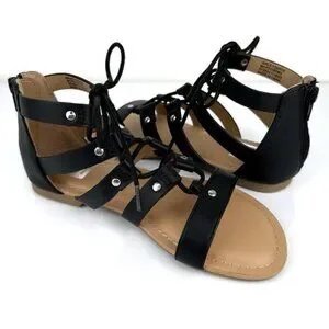DV By Dolce Vita Girl's Curse Flat Gladiator Sandals Black Size 2
