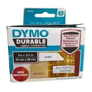 Dymo 1933081 Lw Durable 1”X 3 1/2”White Poly Labels 700 Labels New Sealed Labels