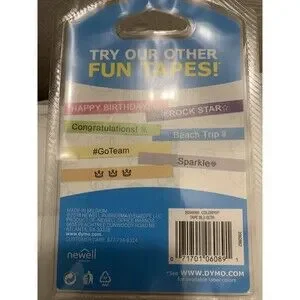 DYMO COLORPOP Label Maker Tape .5 Inch X 10 Feet Blue Glitter