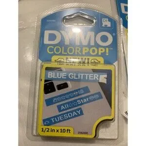 DYMO COLORPOP Label Maker Tape .5 Inch x 10 Feet Blue Glitter