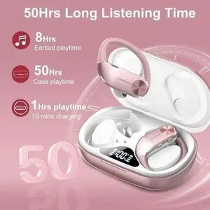 Earbuds Wireless Bluetooth Sports Headphones Waterproof Powerful Bass Pink New