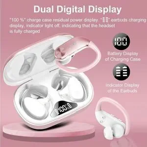 Earbuds Wireless Bluetooth Sports Headphones Waterproof Powerful Bass Pink New