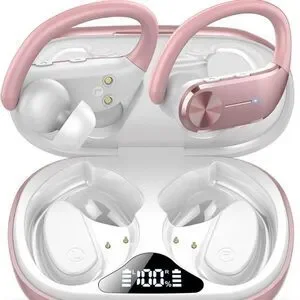 Earbuds Wireless Bluetooth Sports Headphones Waterproof Powerful Bass Pink New