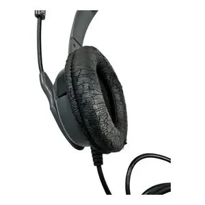 Eartec Wired Headset Noise Cancelling Microphone Dual Prong Connector Gray