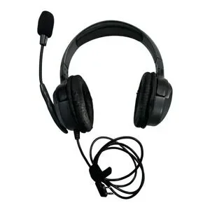 Eartec Wired Headset Noise Cancelling Microphone Dual Prong Connector Gray