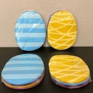 Easter Napkins 4 Packages Egg Shapes Pink Purple Blue Yellow Table Decor NWT