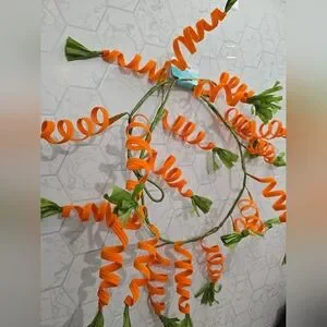 Easter Spiral Orange Carrot Spray Coiled Carrot Garland Spring Decor New