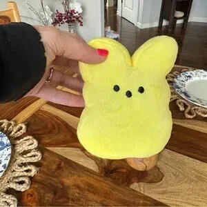 Easter Toy Peeps Plushie Bunny Stuffed Animal Holiday Gift Yellow