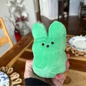 Easter Toy Peeps Plushie Bunny Stuffed Animal Holiday Gift Green
