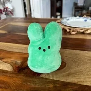 Easter Toy Peeps Plushie Bunny Stuffed Animal Holiday Gift Green