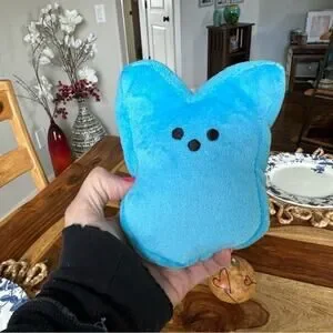 Easter Toy Peeps Plushie Bunny Stuffed Animal Holiday Gift Blue
