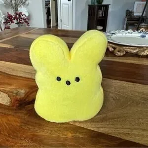 Easter Toy Peeps Plushie Bunny Stuffed Animal Holiday Gift Yellow