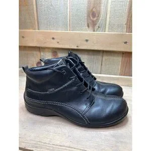 Ecco Womens Ankle Boots Booties Leather Black 38 US7-7.5 lace Up Gore-Tex Ecco Womens Ankle Boots Booties Leather Black 38 US7-7.5 lace Up Gore-Tex