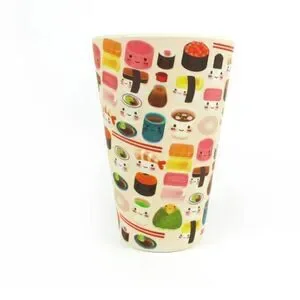 Eco-Friendly Reusable Plant Fiber Travel Mug With Sushi Design NWT