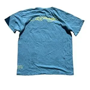 Ed Hardy Blue Graphic Bird T-Shirt Men’s Sz M