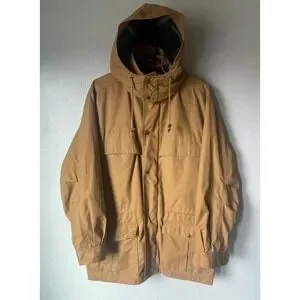 Eddie Bauer Mountain Parka Men's M Zip Hood Wool Lined Chore Coat J1910