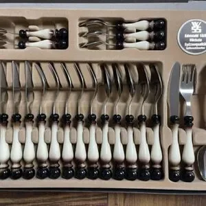 Edelstahl 18/8 Hochste Spitzenqualitat Stainless Flatware Pawn Cream Brown 23 pc