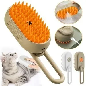 Electric Spray Handle Massage Brush For Cats & Dogs Rechargeable Cream New
