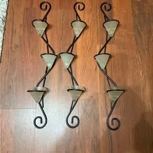 Elegant Black And Cream Wall Sconce Set