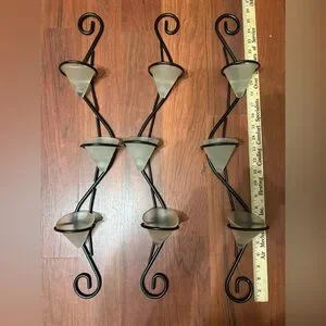 Elegant Black And Cream Wall Sconce Set
