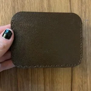 Elegant Brown Leather Card Holder Made By Me From The Recycled Leather