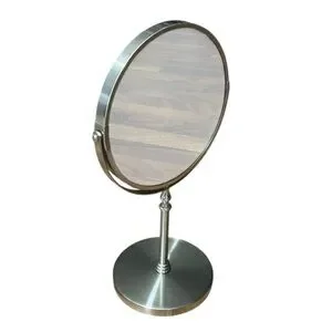 Elegant Silvertone 3X Magnification Vanity Mirror EUC