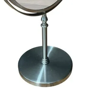 Elegant Silvertone 3X Magnification Vanity Mirror EUC