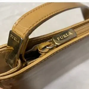 Elegant Tan Furla Leather Shoulder Bag