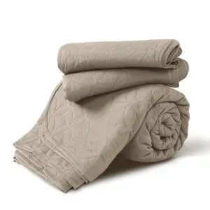 Elegant Taupe Quilted Lightweight Bedspread 3pc Set King