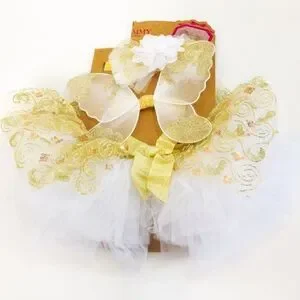 Elly & Emmy 3-Piece Angel Tutu Set Sz 0-6M
