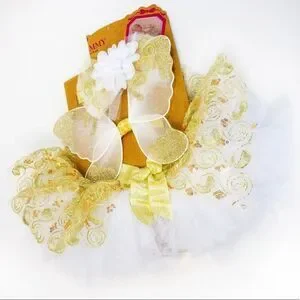 Elly & Emmy 3-Piece Angel Tutu Set Sz 0-6M