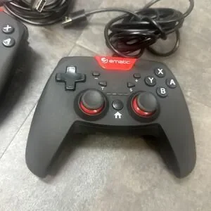 Ematic Nintendo Switch Wired Controller Pair NSWC012W Set Of 2 Black Red