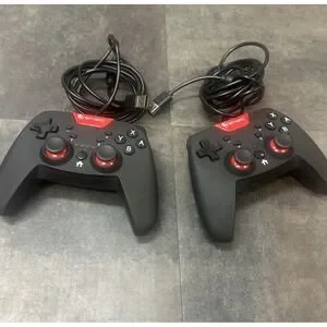 Ematic‎ Nintendo Switch Wired Controller Pair NSWC012W Set Of 2 Black Red